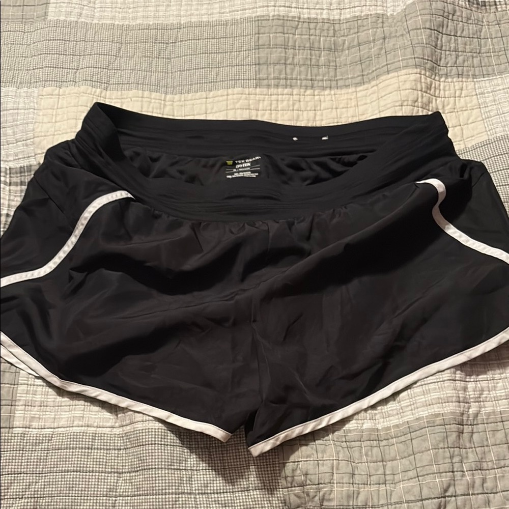 Tek Gear Black Athletic Shorts with Curved Hem